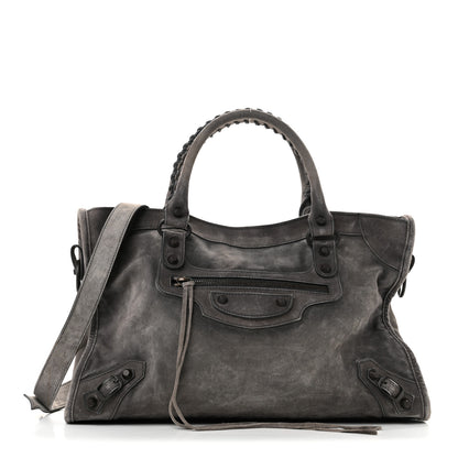 Balenciaga Waxed Suede Calfskin Classic Hardware Medium Le City Storm Grey 1 of 13