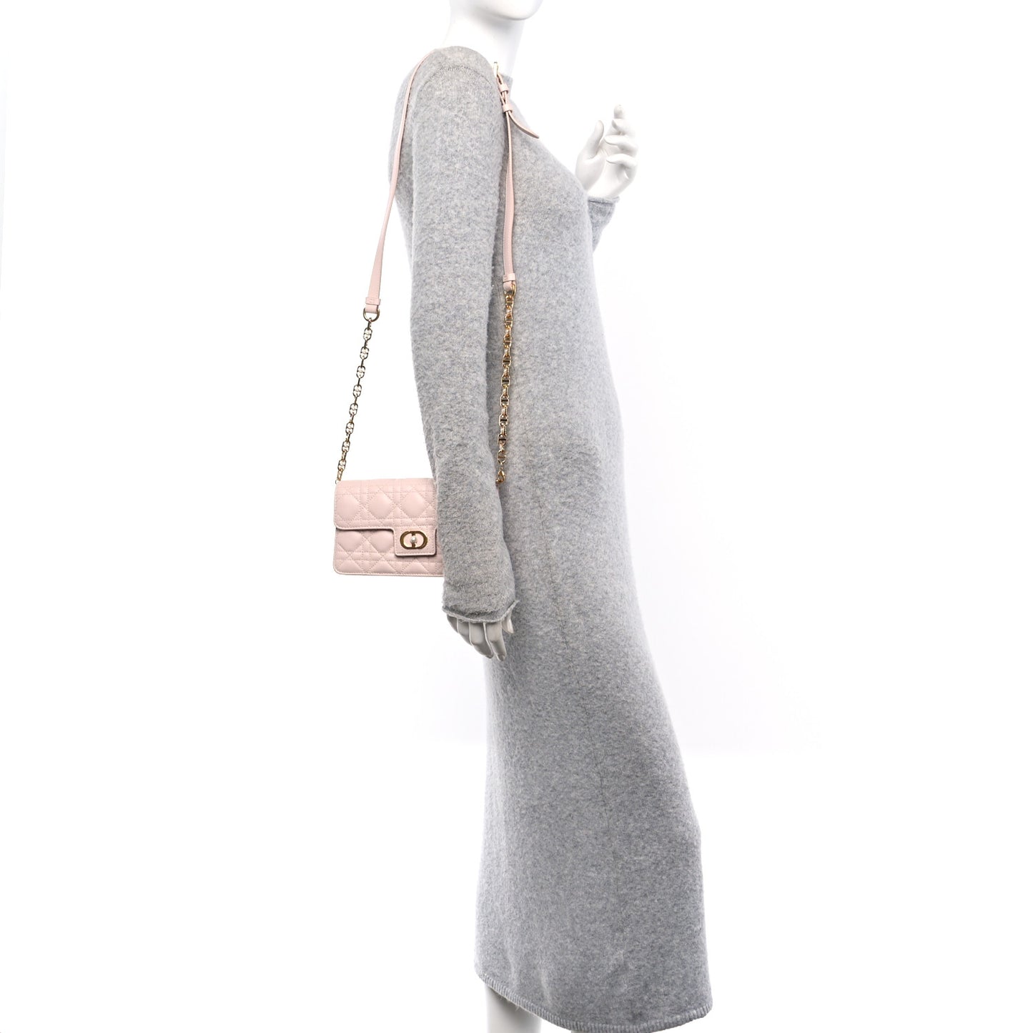 Lambskin Cannage Jolie Mini Bag Powder Pink