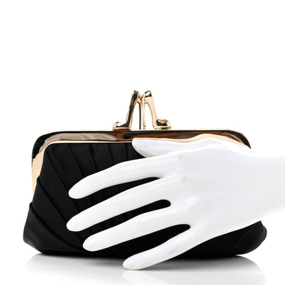 Christian Louboutin Satin Loubi Lula Mini Frame Clutch Black 2 of 6