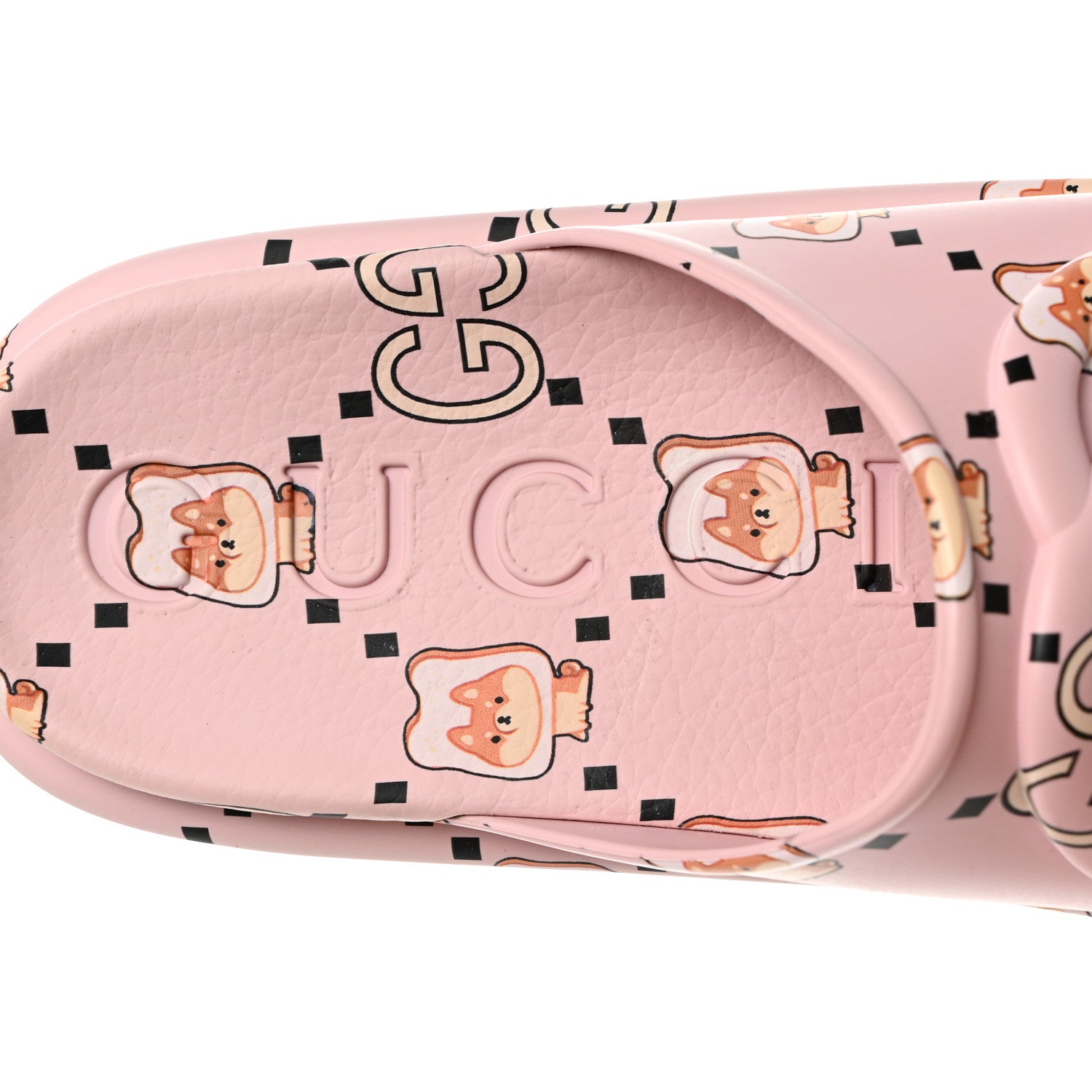 Gucci X PIKARAR Cubic Rubber Monogram Print Womens Interlocking G Platform 42mm Slide Sandals 37 Pink Multicolor 6 of 8