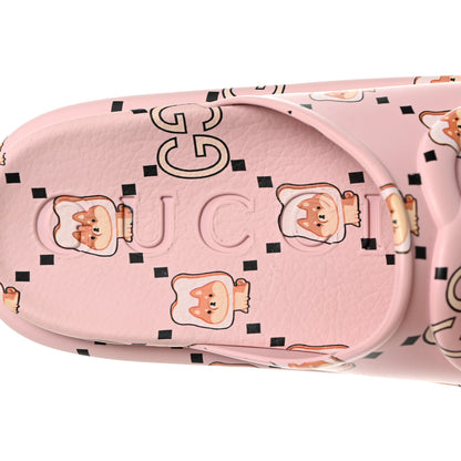 Gucci X PIKARAR Cubic Rubber Monogram Print Womens Interlocking G Platform 42mm Slide Sandals 37 Pink Multicolor 6 of 8