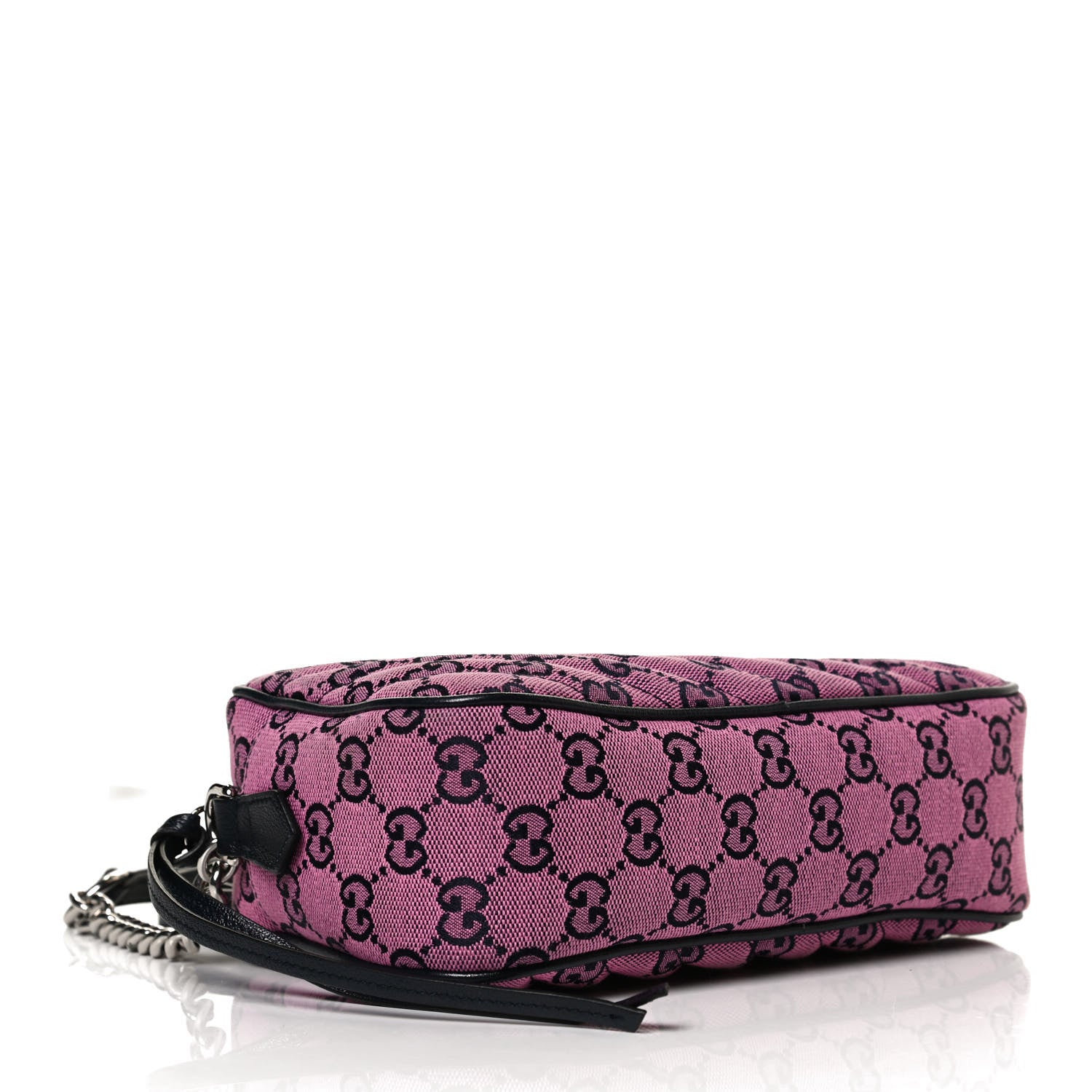 Gucci Monogram Multicolor Matelasse Diagonal Small GG Marmont Chain Shoulder Bag Pink Blue 4 of 12
