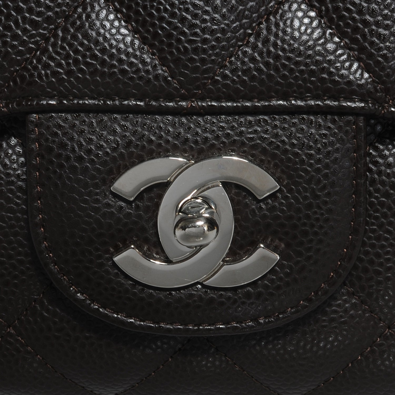 Chanel Caviar Quilted Jumbo Single Flap Dark Brown 5 of 9