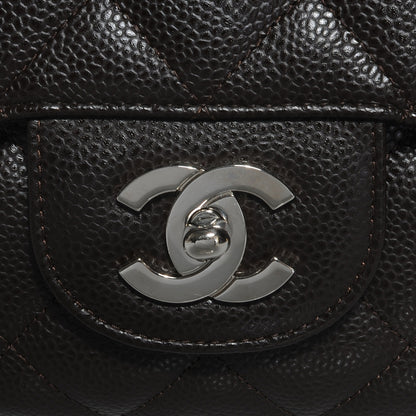 Chanel Caviar Quilted Jumbo Single Flap Dark Brown 5 of 9