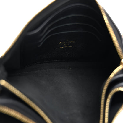 Louis Vuitton Empreinte Monogram Giant Double Zip Pochette Black Cream 5 of 10