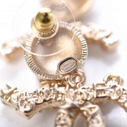 Chanel Crystal CC Drop Logo Earrings Gold 4 of 5