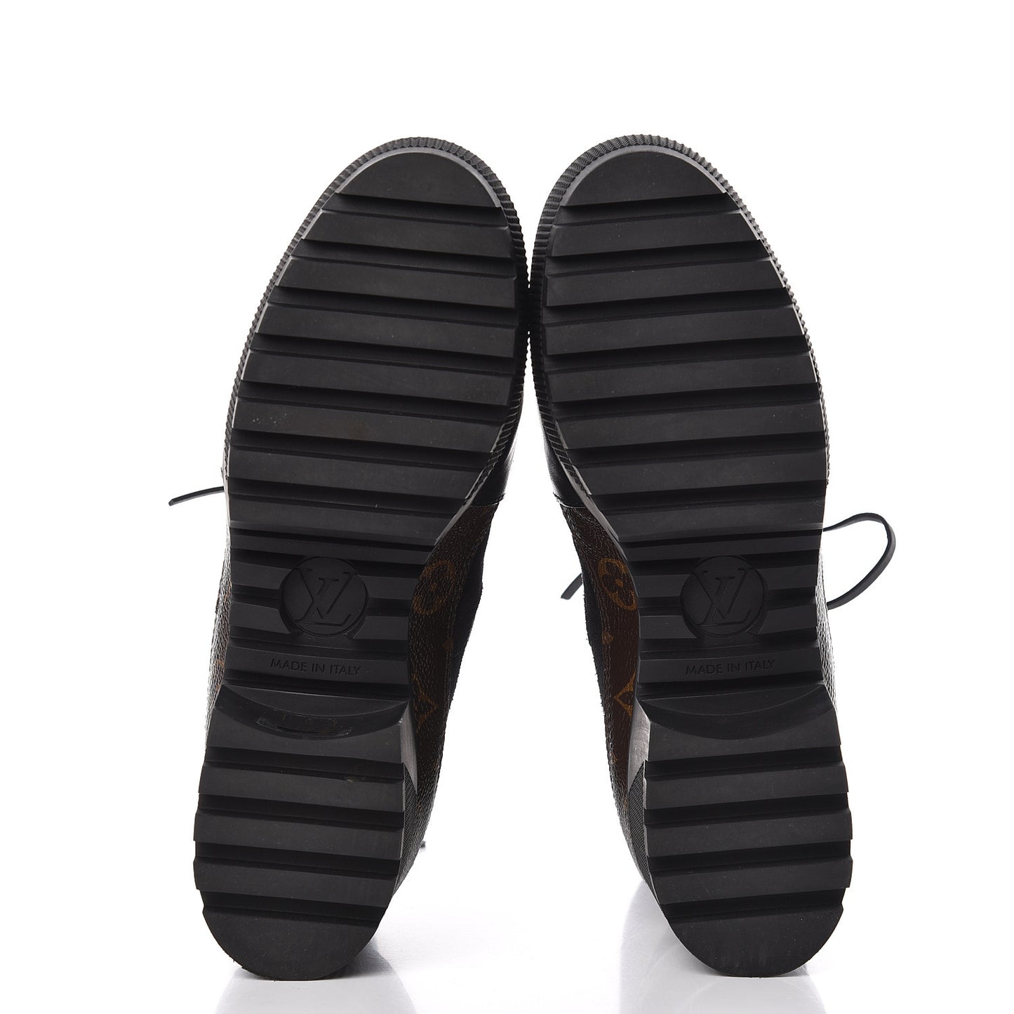 Suede Calfskin Monogram Laureate Platform Desert Boots 40 Black