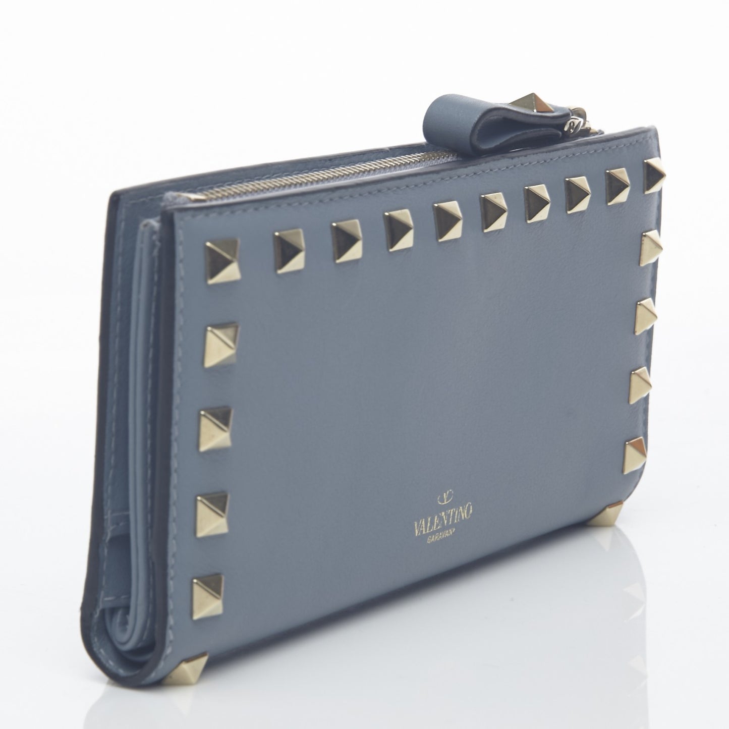 Calfskin Rockstud Continental Wallet London Stone