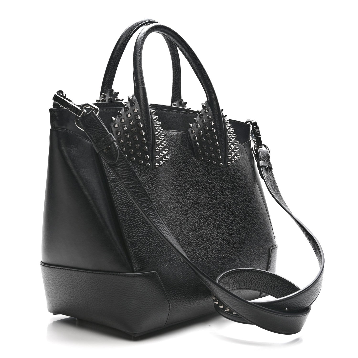 Christian Louboutin Grained Calfskin Spike Large Eloise Tote Black 3 of 14