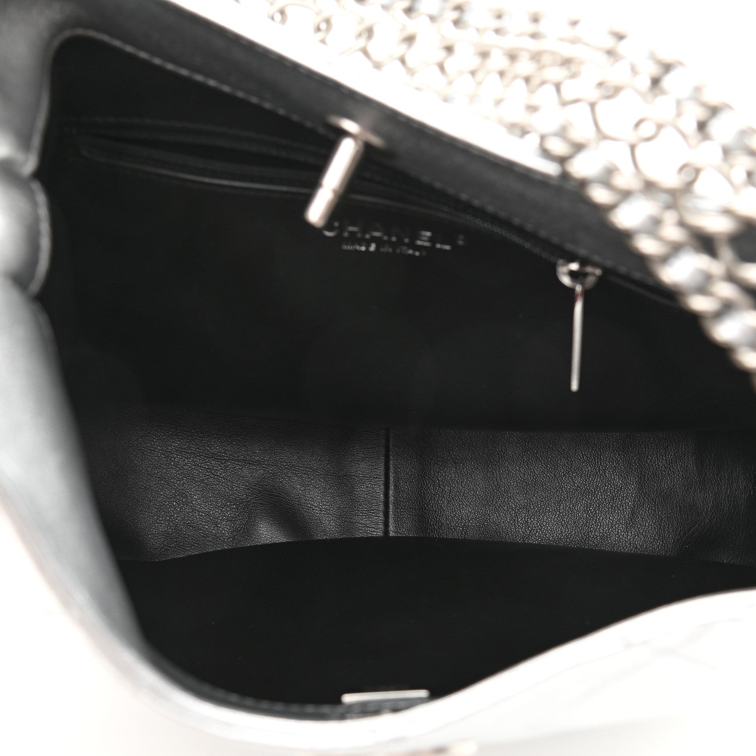 Chanel Metallic Lambskin Chain Rows Quilted Chain Hobo Silver 5 of 11