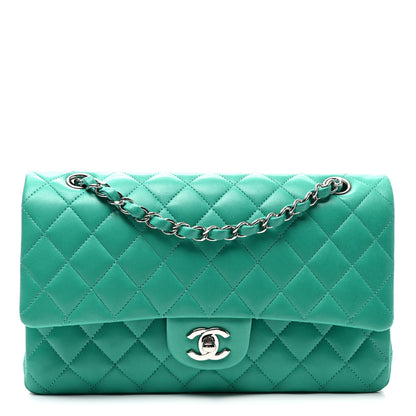 Chanel Lambskin Quilted Medium Double Flap Green 1 of 12