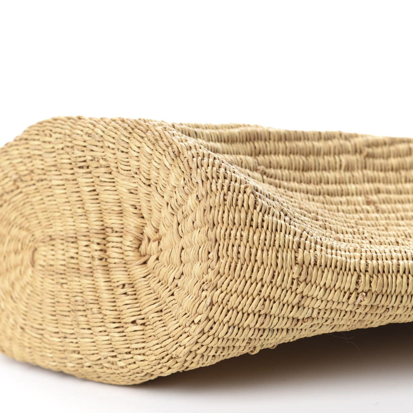 Raffia Calfskin Shell Tote Tan