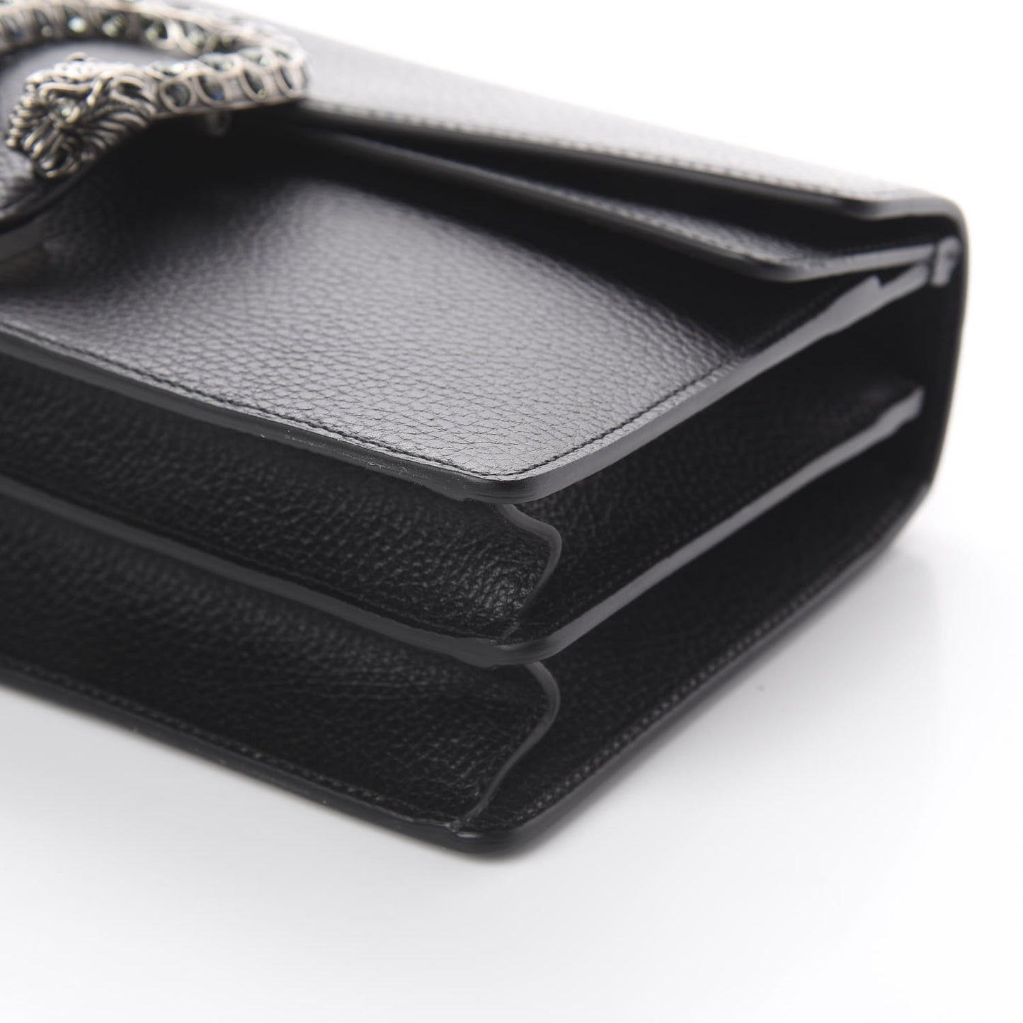 Pebbled Calfskin Small Dionysus Shoulder Bag Black