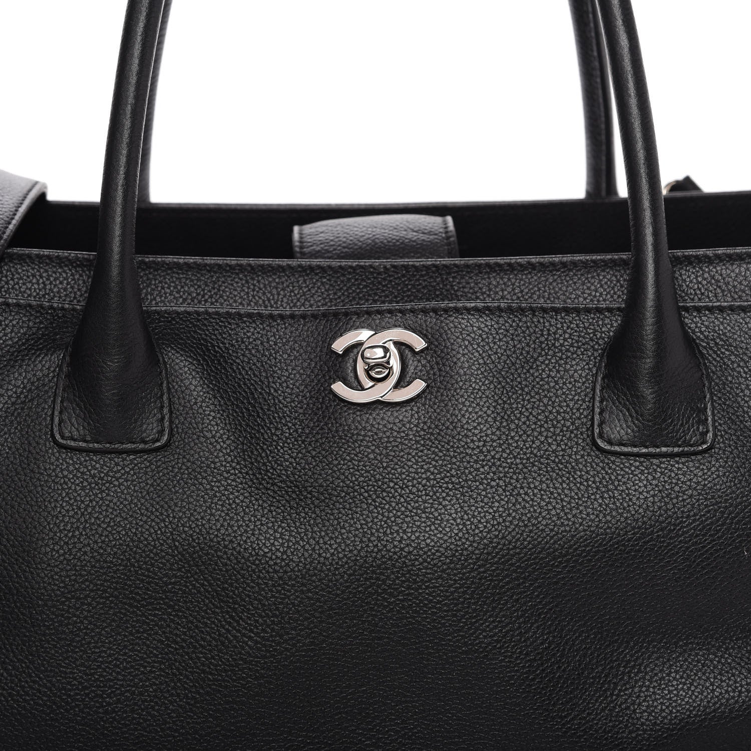 Chanel Calfskin Cerf Executive Shopper Tote Black 9 of 9
