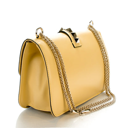 Valentino Garavani Vitello Large Glam Lock Rockstud Flap Soft Yellow 3 of 7