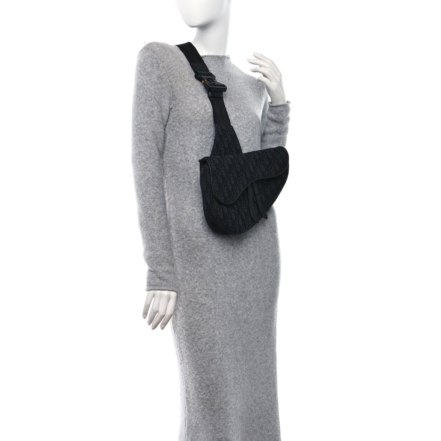 Oblique Mens Saddle Bag Black Blue