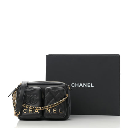 Chanel Calfskin Quilted Small Camera Case Black 11 of 11