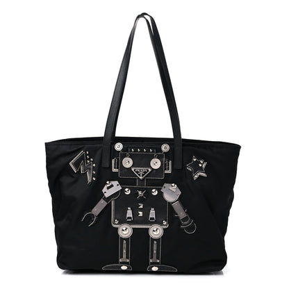 Prada Nylon Tessuto Saffiano Robot Tote Bag Black 1 of 14