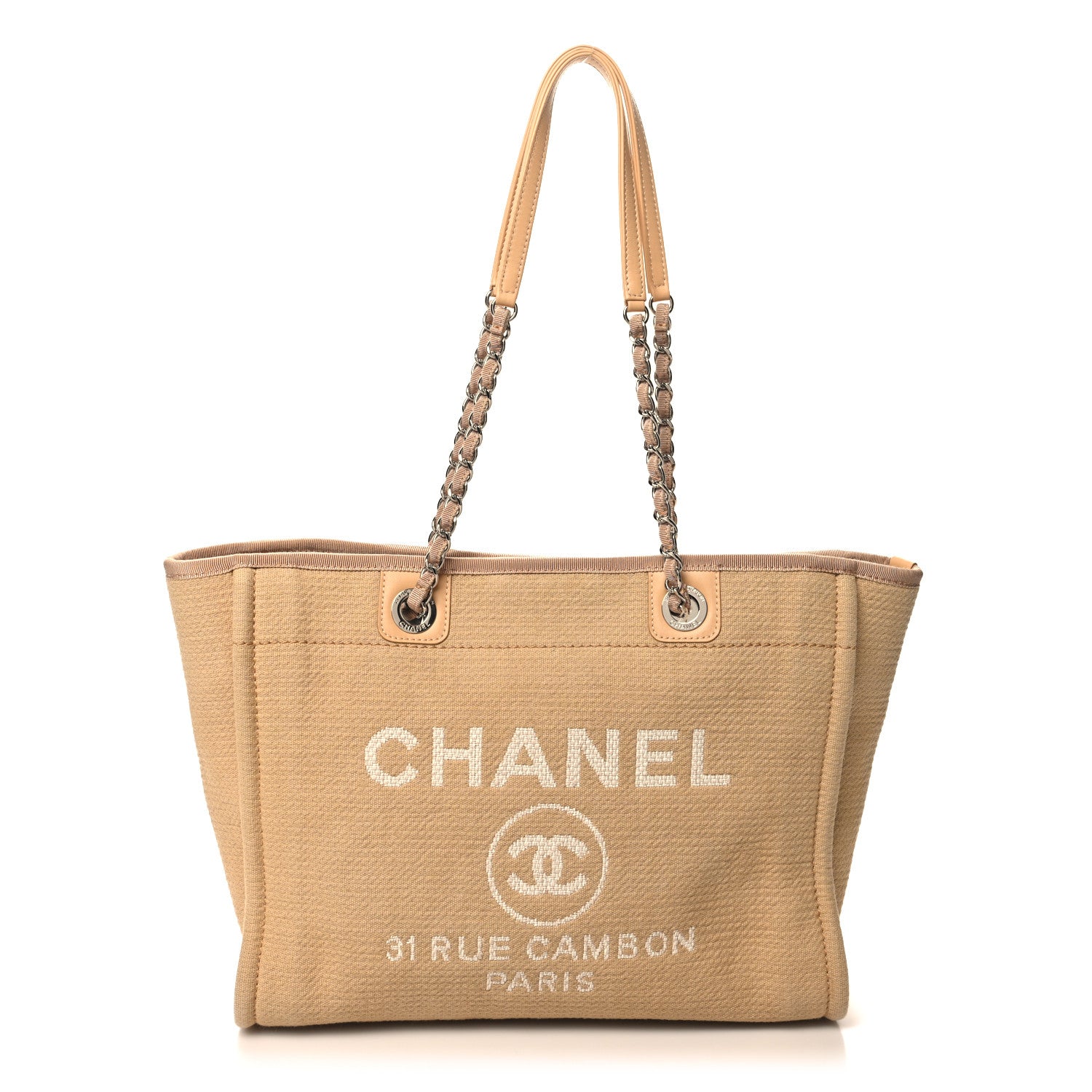 Chanel Mixed Fibers Small Deauville Tote Beige 1 of 11