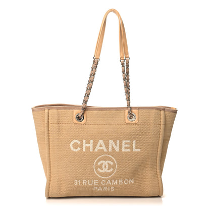 Chanel Mixed Fibers Small Deauville Tote Beige 1 of 11