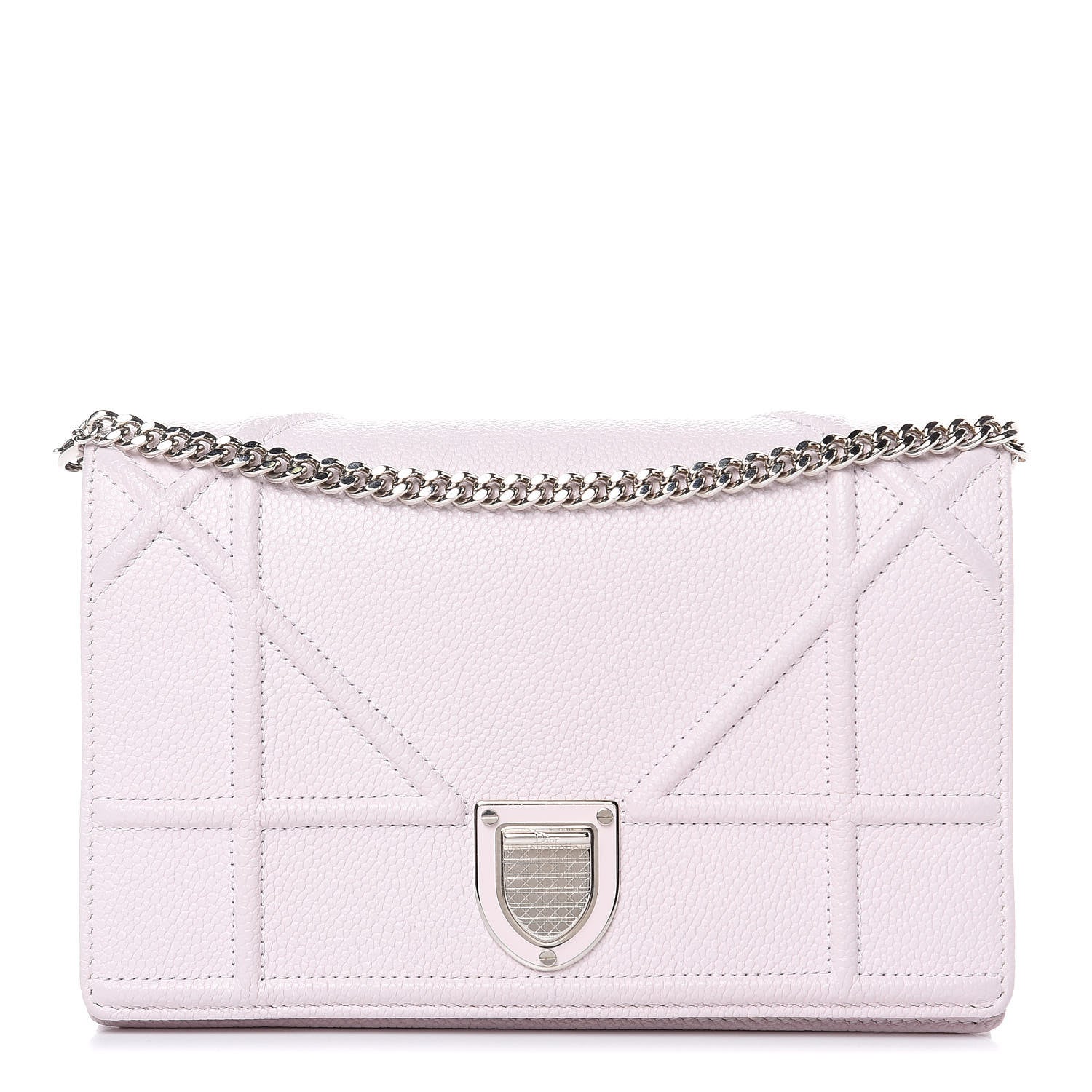 Christian Dior Grained Calfskin Diorama Wallet on Chain Pouch Rose Poudre 1 of 11