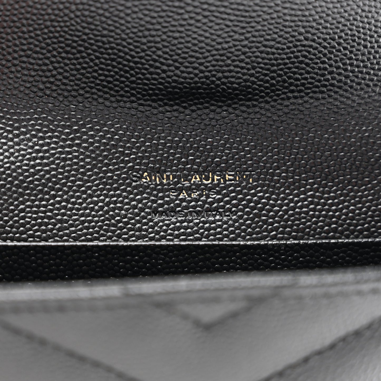 Grain De Poudre Matelasse Chevron Small Monogram Envelope Wallet Black