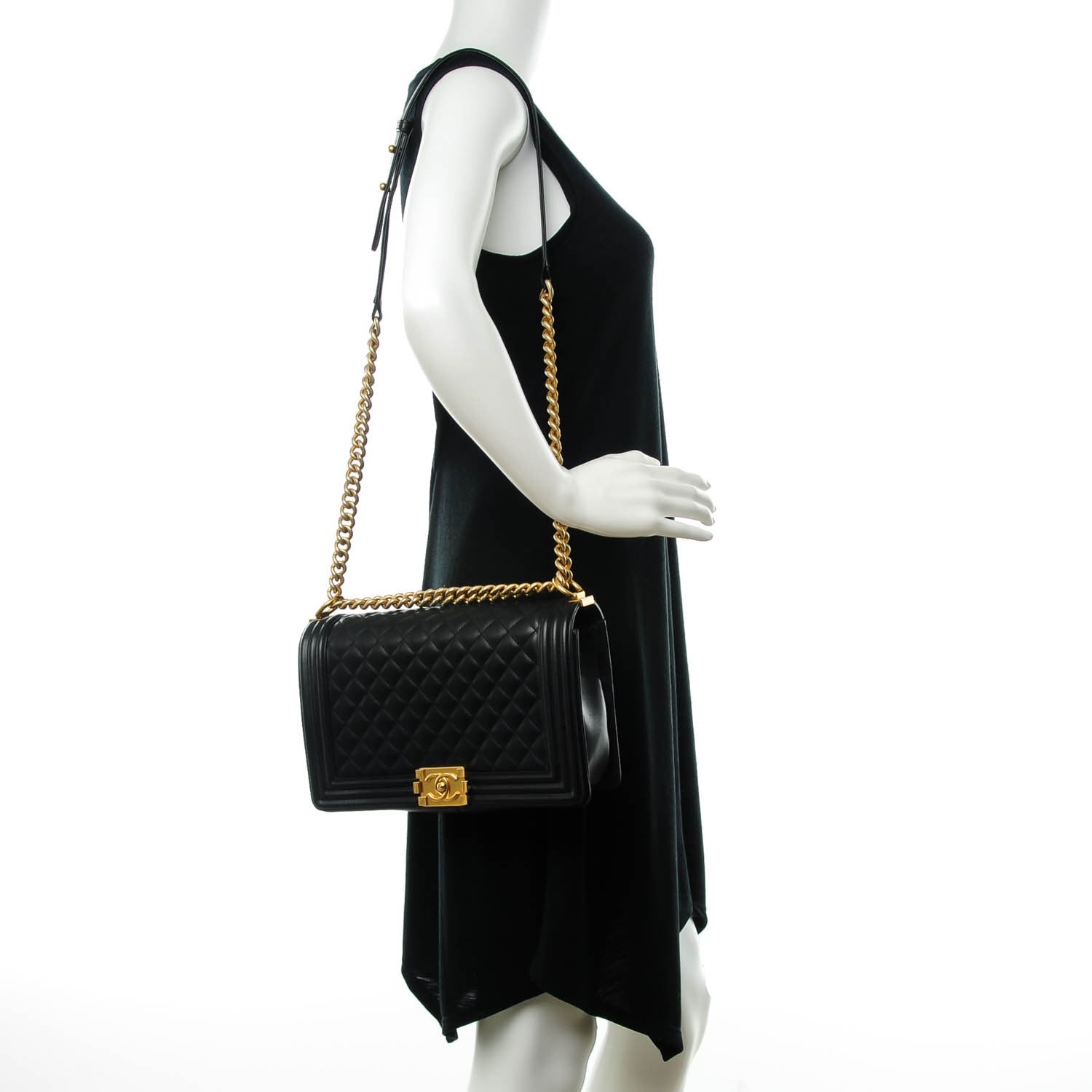 Chanel Calfskin Quilted New Medium Boy Flap Black 2 of 8