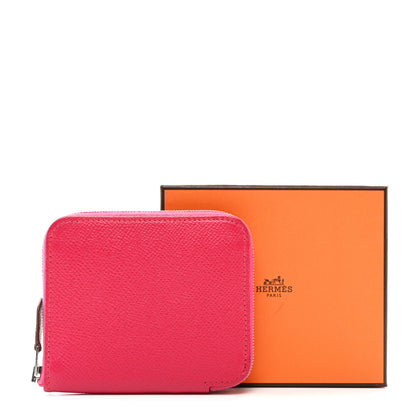 Hermes Epsom Silk'In Compact Wallet Framboise Nata 8 of 8