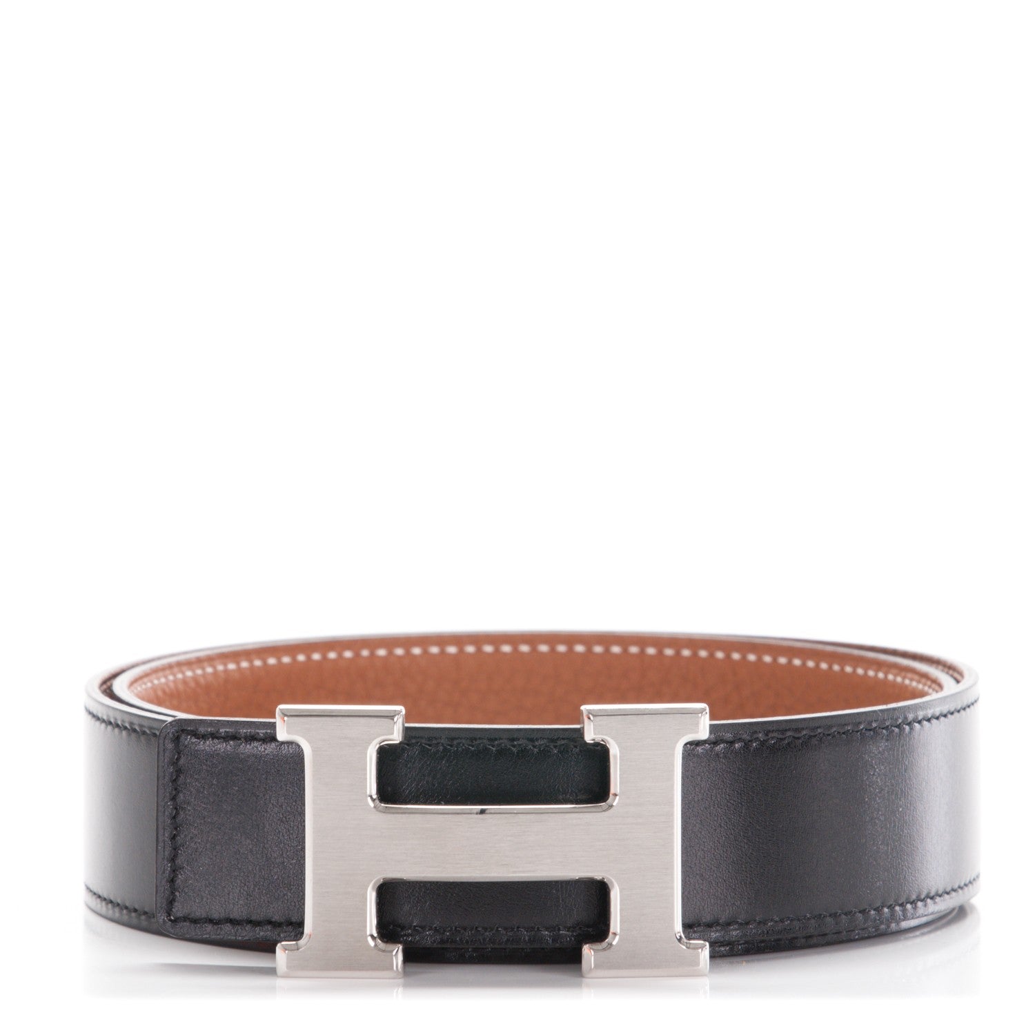 Hermes Box Togo 32mm H Belt 80 Black Gold 1 of 6