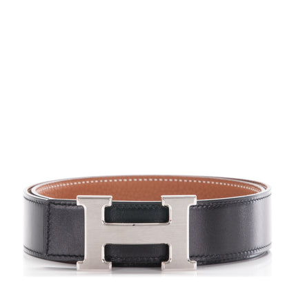 Hermes Box Togo 32mm H Belt 80 Black Gold 1 of 6