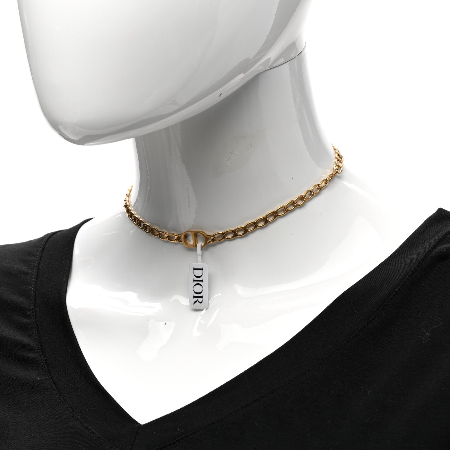 Metal Petit CD Choker Necklace Gold