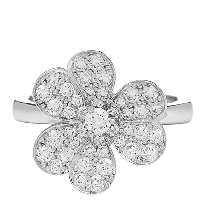Van Cleef & Arpels 18K White Gold Diamond Small Frivole Ring 52 6 1 of 6