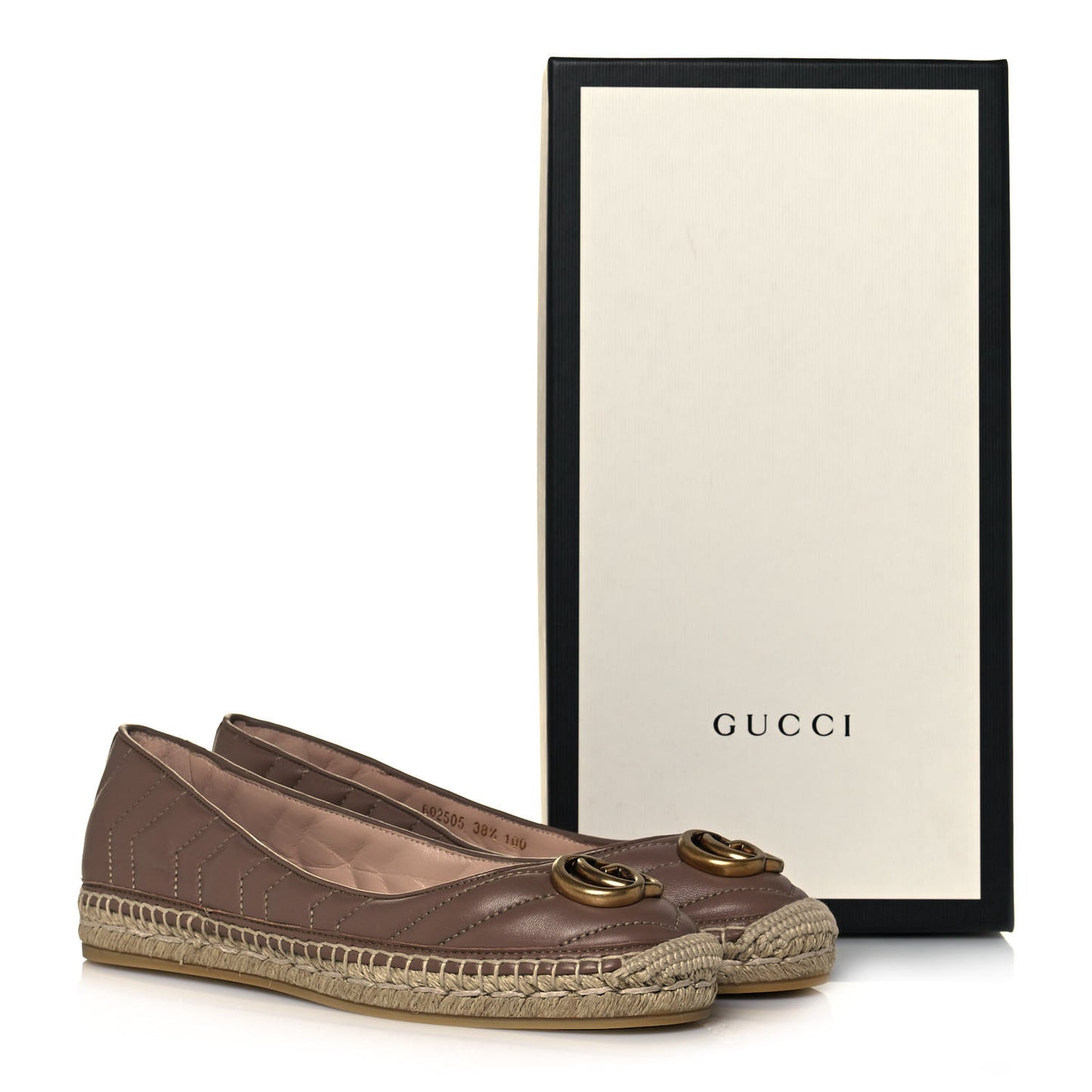 Nappa Matelasse GG Marmont Espadrilles 38.5 Tan