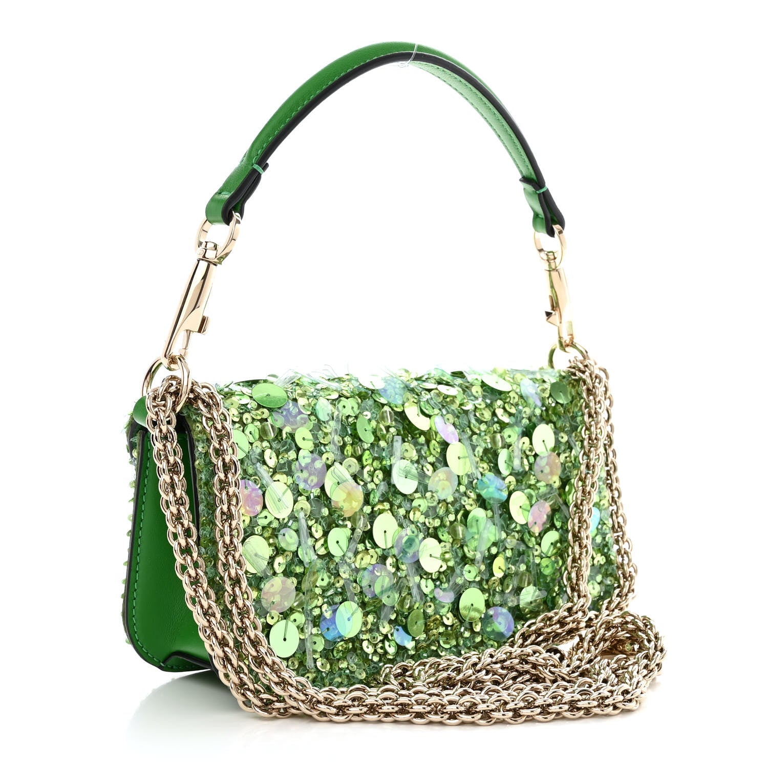 Valentino Garavani Sequin Crystal Vlogo Embroidered Small Loco Shoulder Bag Multicolor 3 of 10