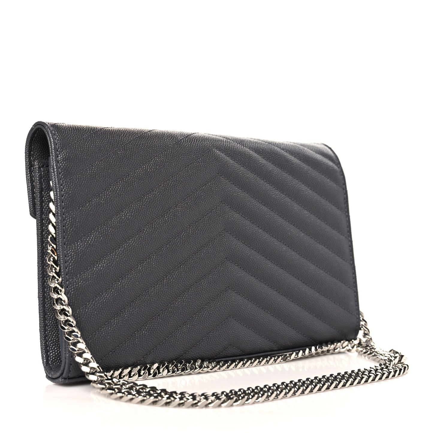 Grain De Poudre Matelasse Chevron Monogram Chain Wallet Storm