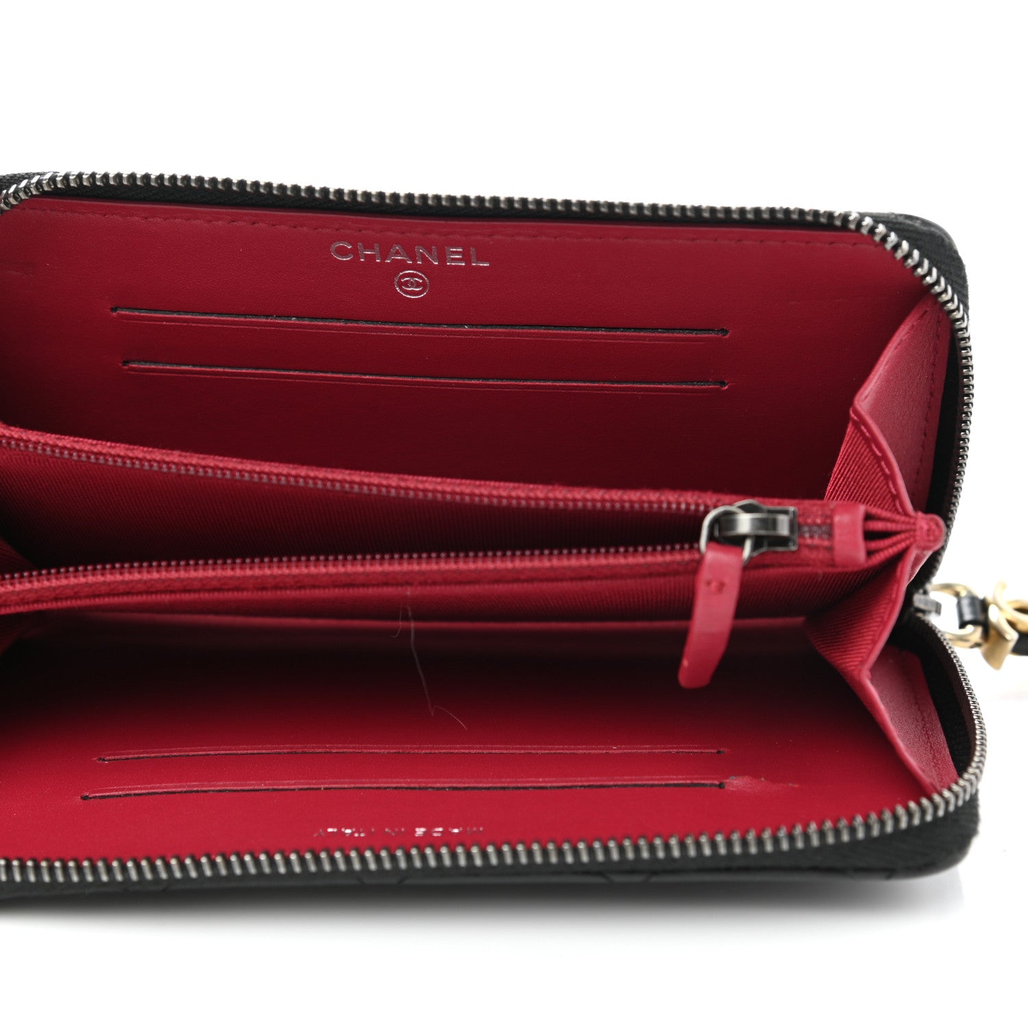 Chanel Aged Calfskin Quilted Small Gabrielle Zip Around Wallet Black 5 of 9