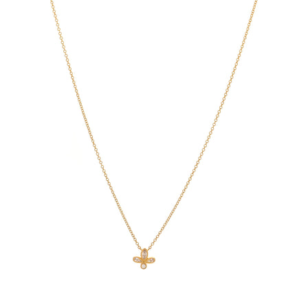 Tiffany 18K Yellow Gold Diamond Fleur de Lis Pendant Necklace 1 of 6