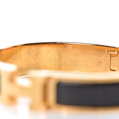 Hermes Enamel Narrow Clic Clac H Bracelet GM Black 5 of 7