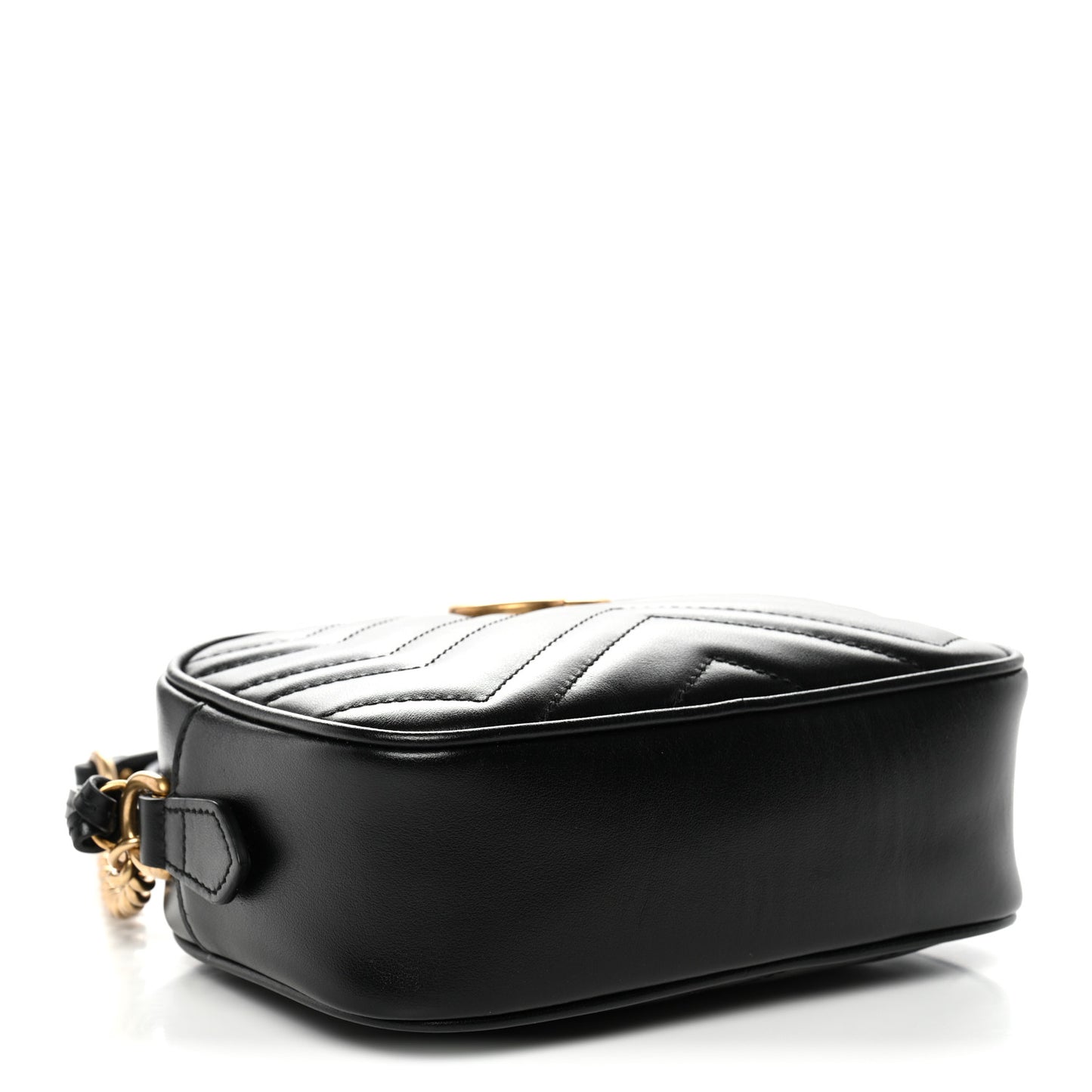 Calfskin Matelasse Mini GG Marmont Chain Shoulder Bag Black