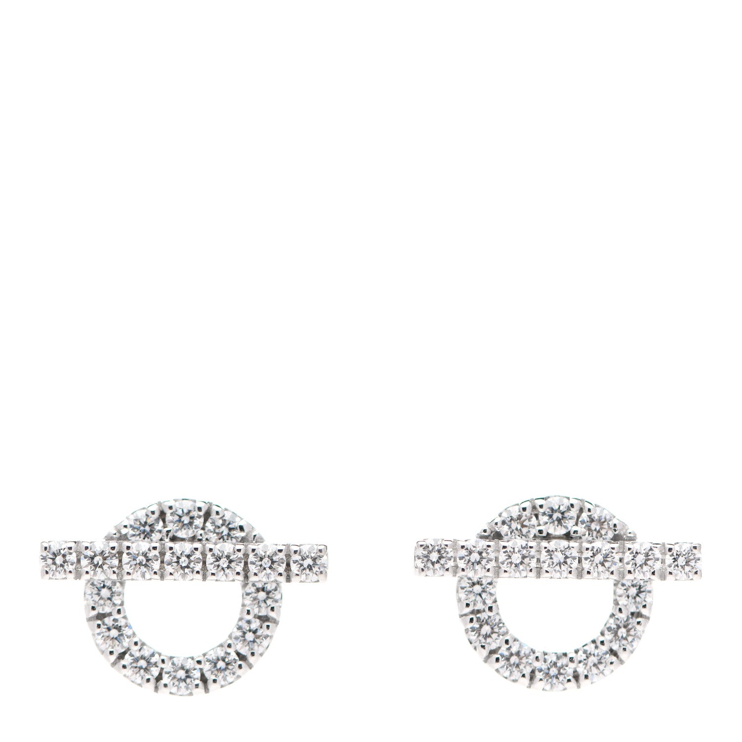 Hermes 18K White Gold Diamond Finesse Earrings 1 of 5