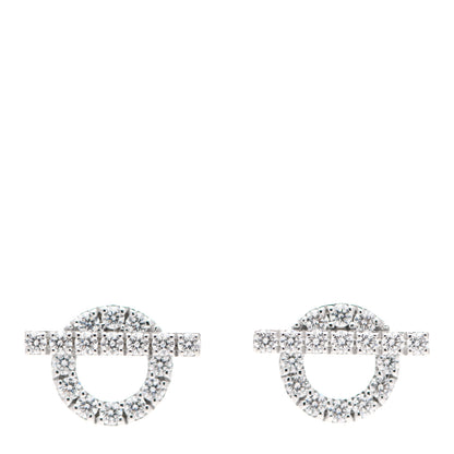 Hermes 18K White Gold Diamond Finesse Earrings 1 of 5