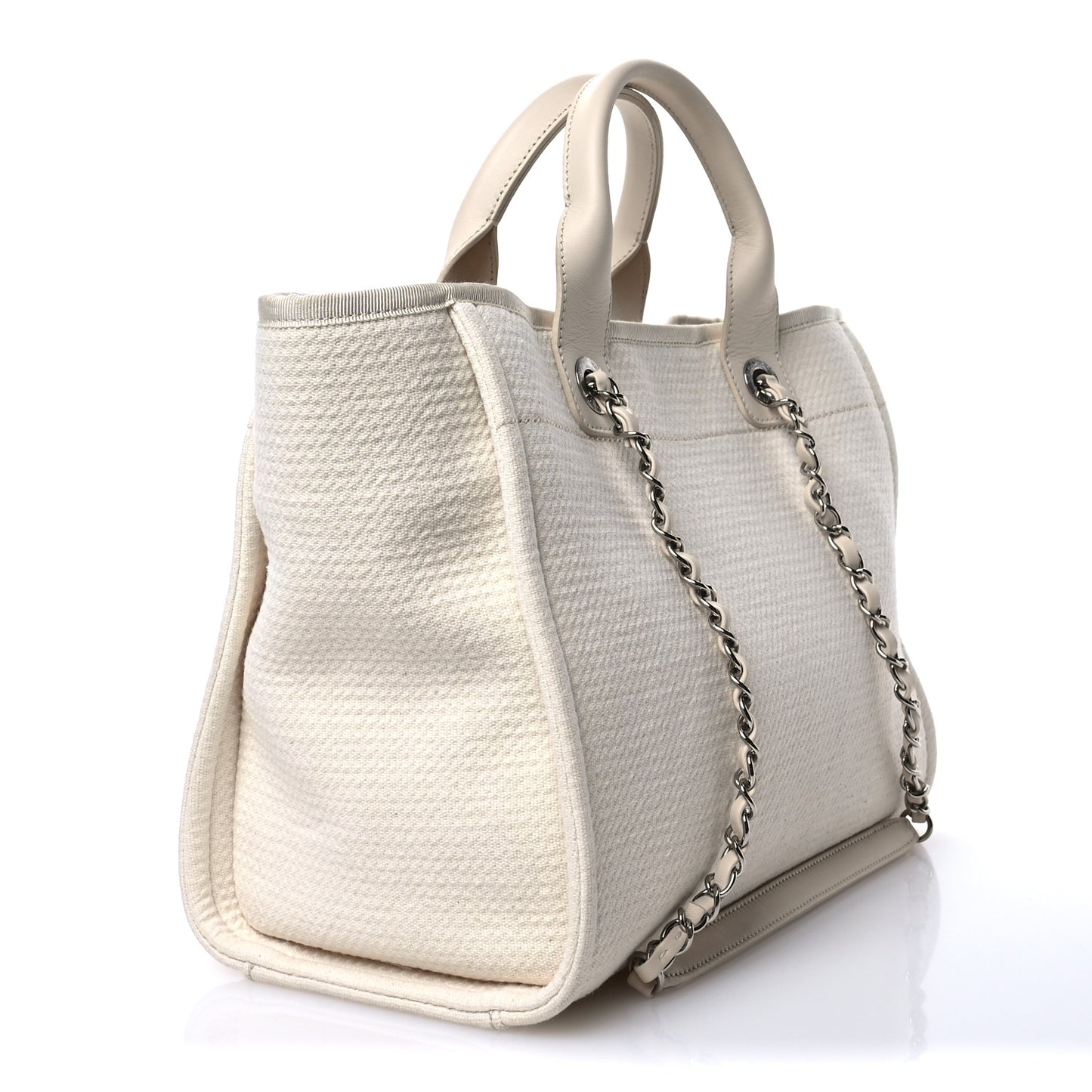 Mixed Fibers Small Deauville Tote White