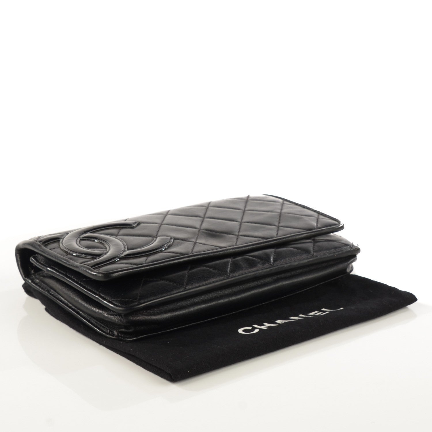 Chanel Calfskin Quilted Cambon Wallet On Chain WOC Black 4 of 16
