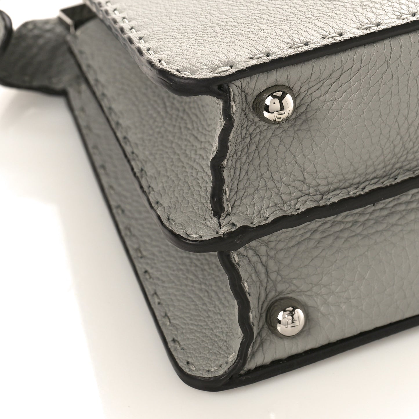 Cuoio Romano Selleria Bi-Color Small Peekaboo I SEE U Satchel Ghiaccio Asfalto