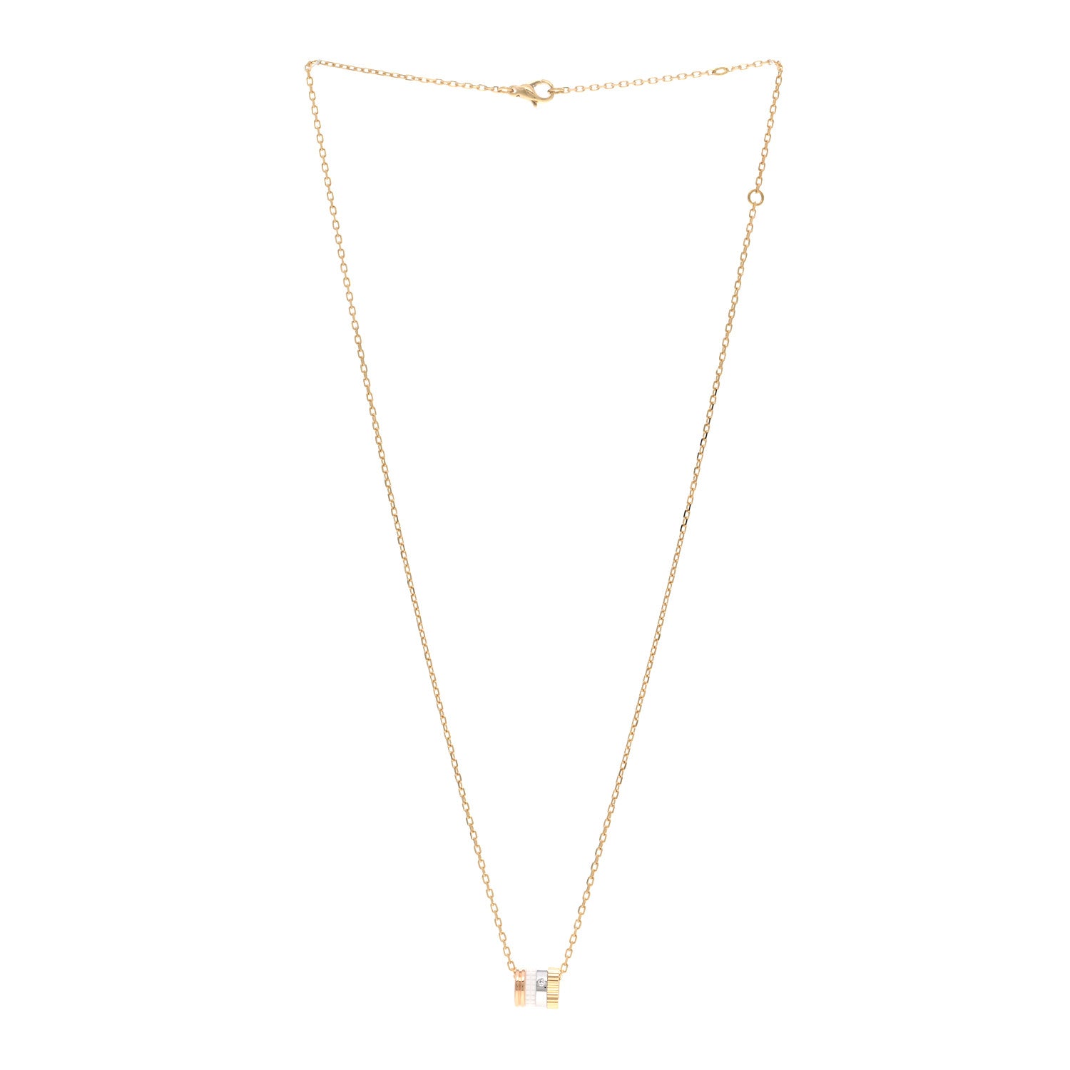 Boucheron 18K White Yellow Rose Gold Diamond Ceramic Quatre Mini Ring Pendant Necklace 3 of 4