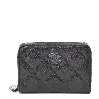 Chanel Caviar Quilted Incognito Zip Coin Purse Black 1 of 8