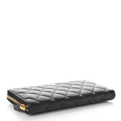 Chanel Caviar Quilted Large Gusset Zip Around Wallet Black 4 of 11