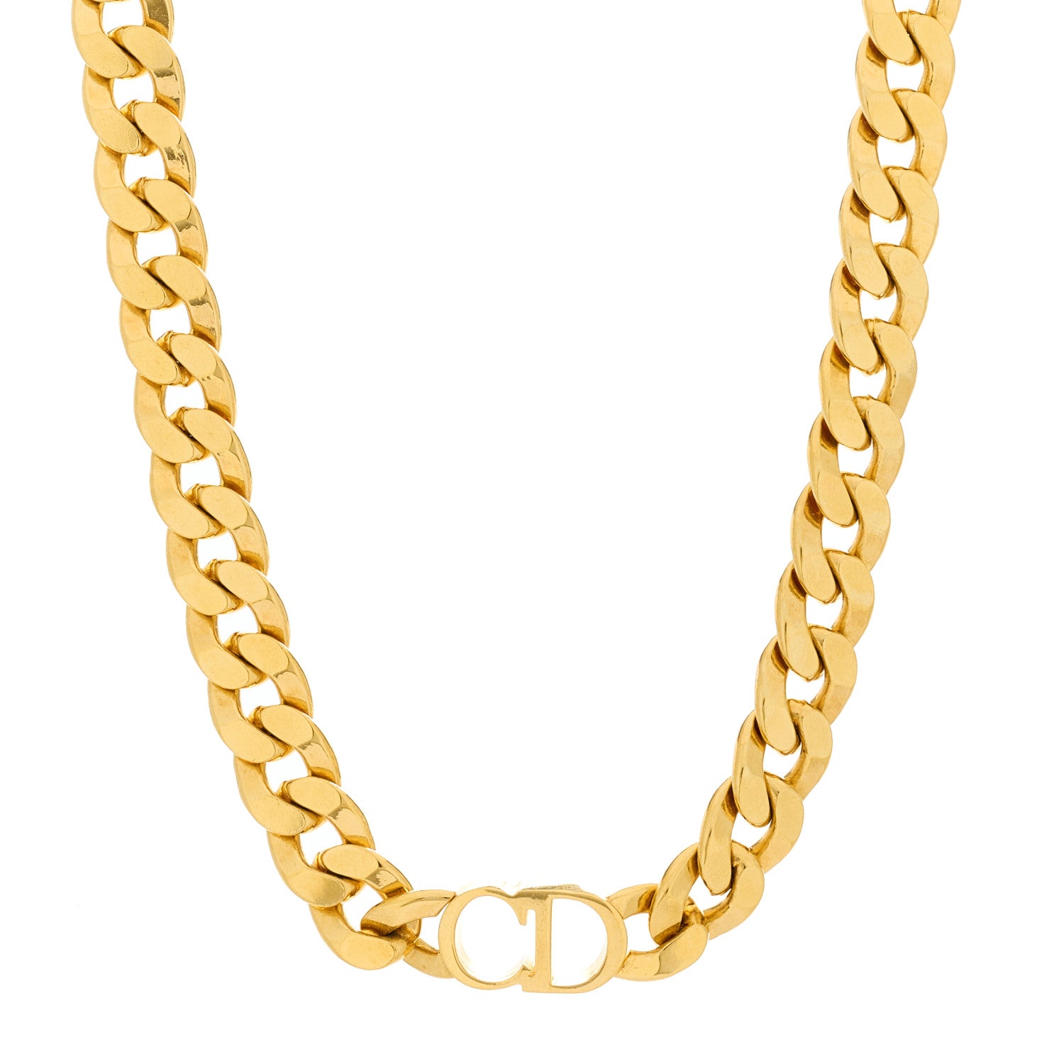 Christian Dior Metal Danseuse Etoile Chain Choker Necklace Gold 1 of 5