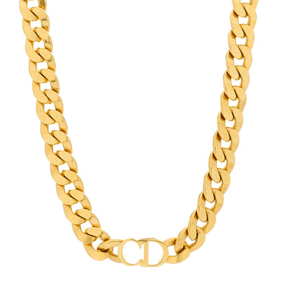Christian Dior Metal Danseuse Etoile Chain Choker Necklace Gold 1 of 5