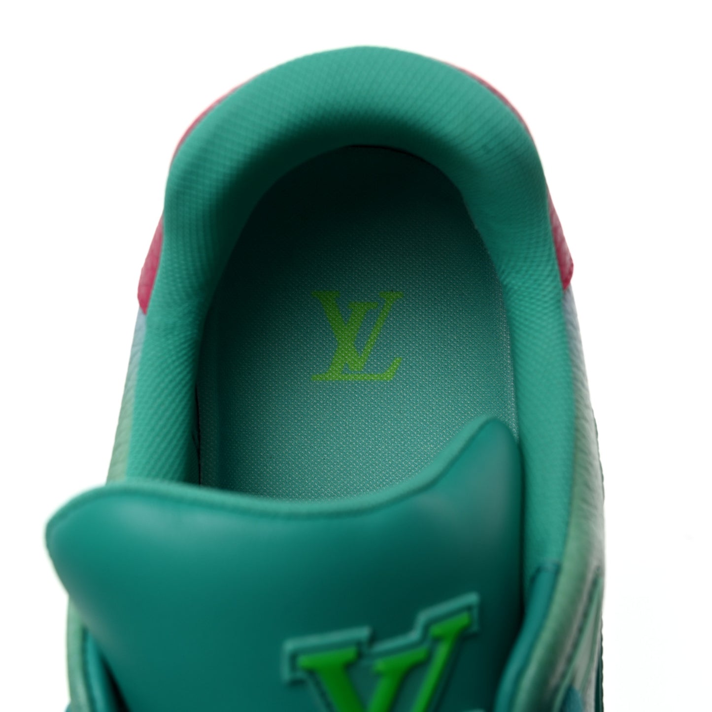 Calfskin Mens LV Trainer Sneakers 8.5 Green Ombre